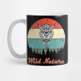 Wild Nature Owl Abstract Sunset Mug